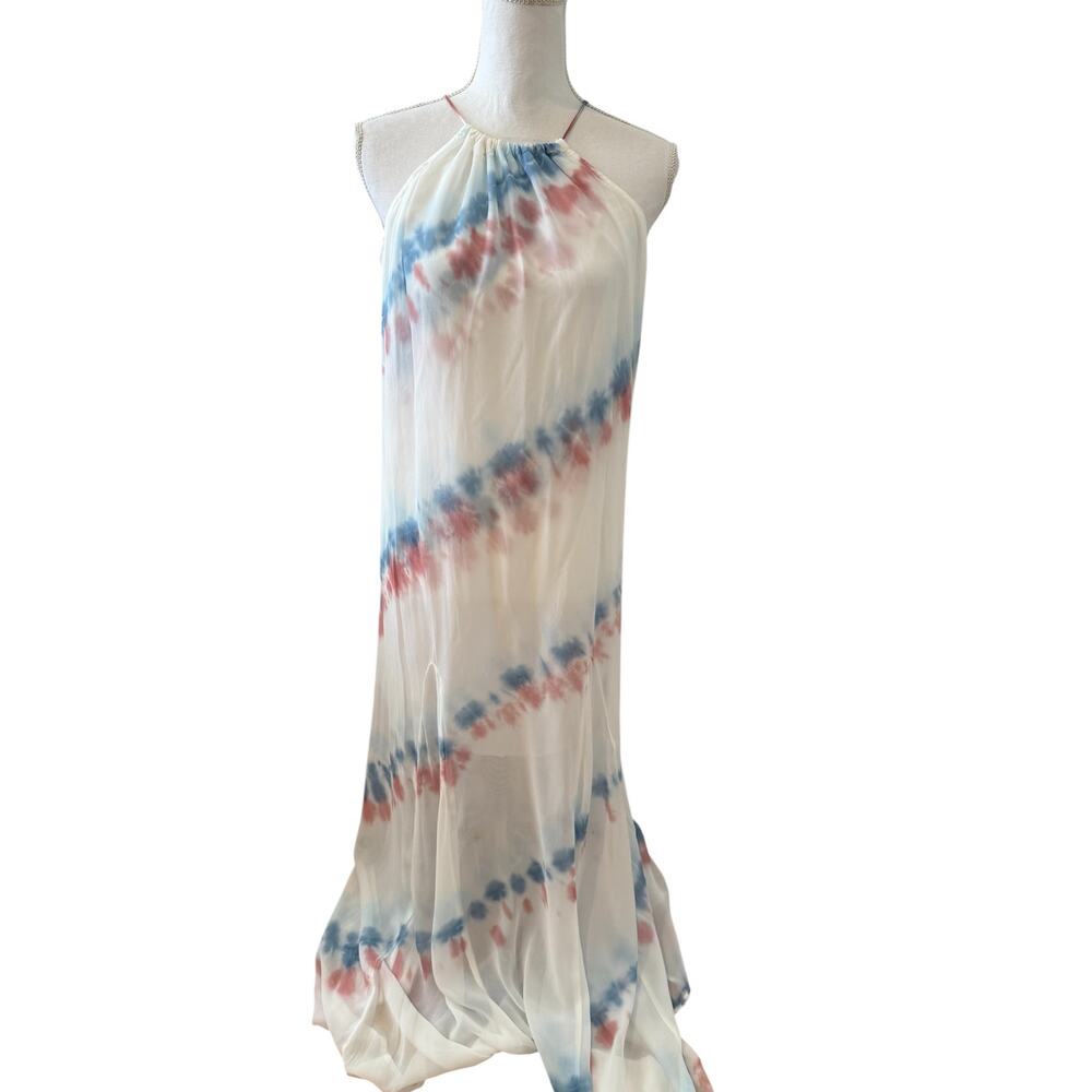 Young Fabulous & Broke YFB Elie Trapeze Gauzy Maxi Dress Pool Lake Wash S - Picture 2 of 10